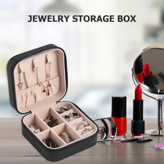 Simple Candy Color Portable Velvet Jewelry Storage Box Travel Earrings Necklace Ring Holder Organizer Display Small Case 1Pc