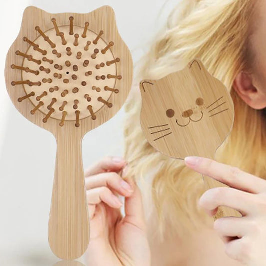 Wood Comb Professional Healthy Paddle Cushion Hair Loss Massage Brush Hairbrush Comb Scalp Hair Care Healthy Bamboo Comb