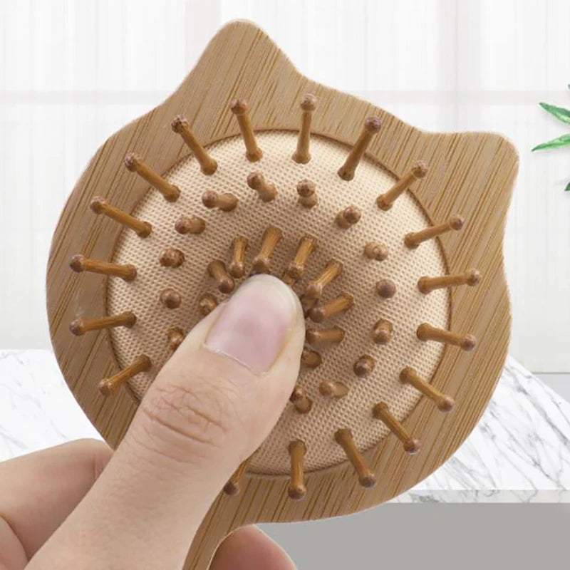 Wood Comb Professional Healthy Paddle Cushion Hair Loss Massage Brush Hairbrush Comb Scalp Hair Care Healthy Bamboo Comb